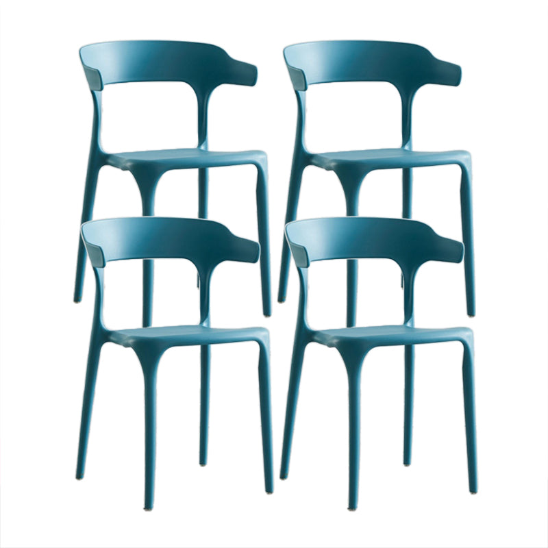 Contemporary Chair Dining Armless Chairs for Kitchen with Plastic Legs