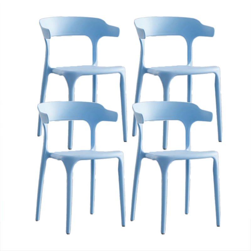 Contemporary Chair Dining Armless Chairs for Kitchen with Plastic Legs