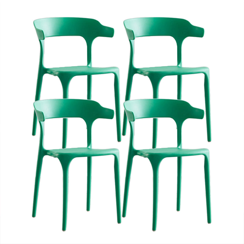 Contemporary Chair Dining Armless Chairs for Kitchen with Plastic Legs