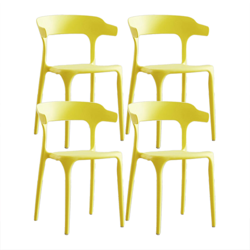 Contemporary Chair Dining Armless Chairs for Kitchen with Plastic Legs