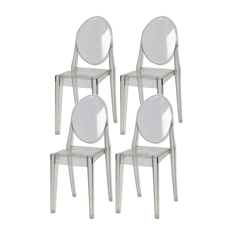 Scandinavian Stackable Plastic Side Chairs Open Back Side Chair