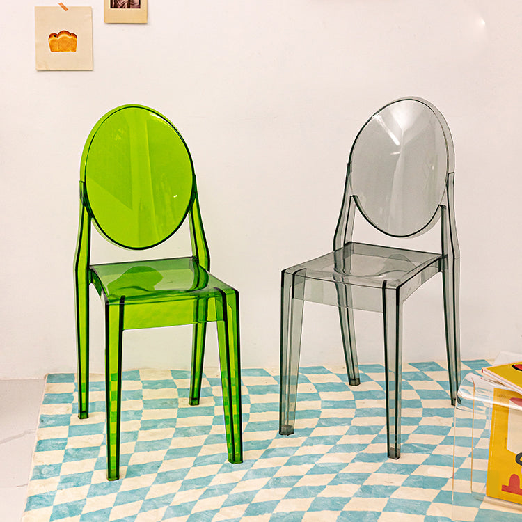 Scandinavian Stackable Plastic Side Chairs Open Back Side Chair