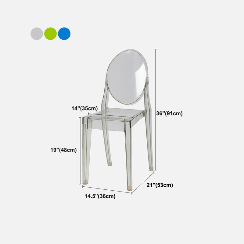 Scandinavian Stackable Plastic Side Chairs Open Back Side Chair