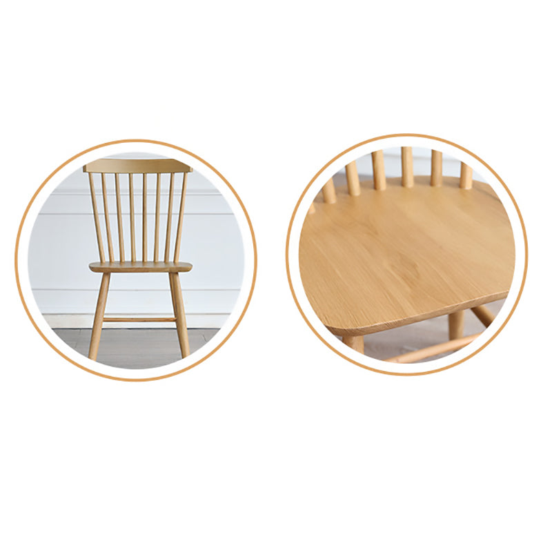 Minimalist Wood Side Dining Chairs Windsor Back Side Chair for Home