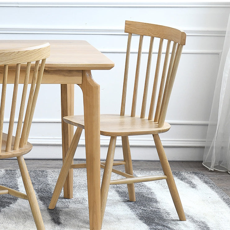 Minimalist Wood Side Dining Chairs Windsor Back Side Chair for Home