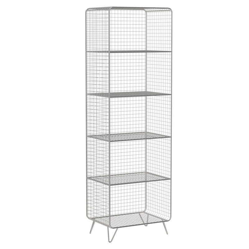 Glam Style Standard Bookshelf Metal Closed Back Shelf Bookcase for Home Use