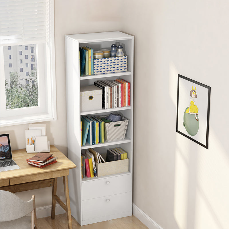 Closed Back Bookshelf Contemporary Style Bookcase for Study Room Office