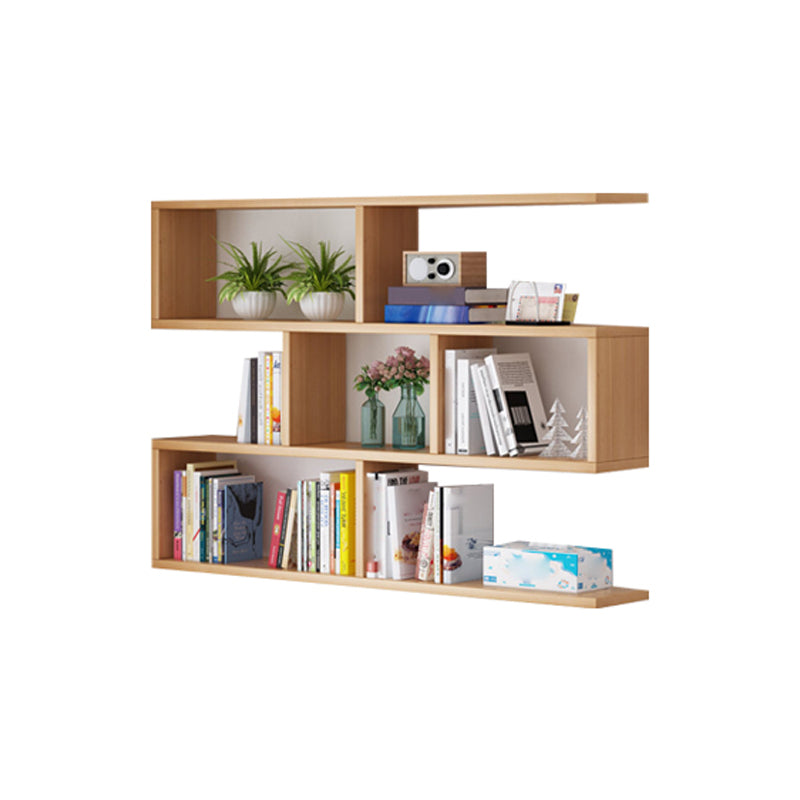 Solid Wood Bookshelf Contemporary Style Wall Mounted Bookcase for Office Home