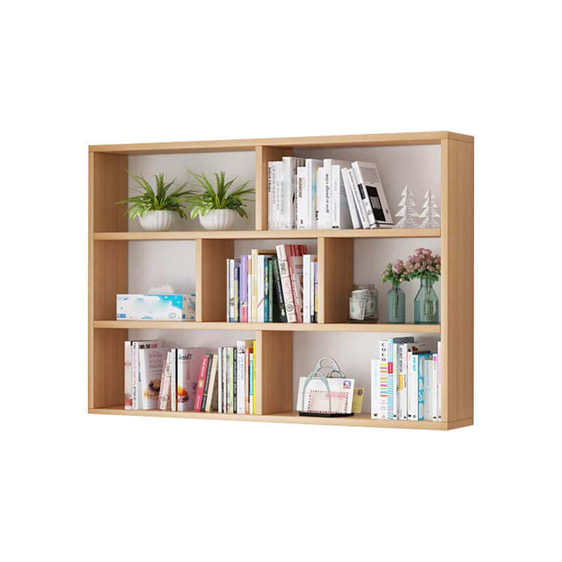 Solid Wood Bookshelf Contemporary Style Wall Mounted Bookcase for Office Home