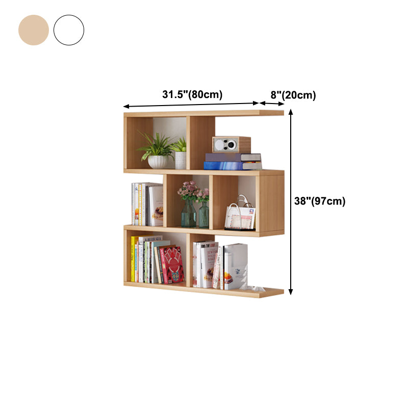 Solid Wood Bookshelf Contemporary Style Wall Mounted Bookcase for Office Home