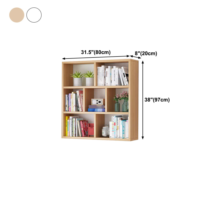 Solid Wood Bookshelf Contemporary Style Wall Mounted Bookcase for Office Home