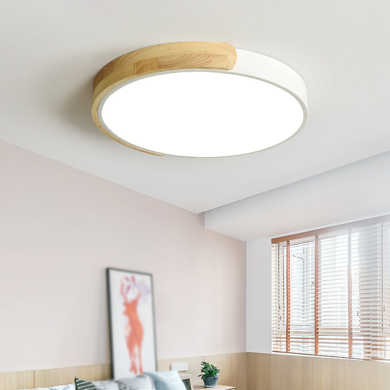 Round Shape LED Ceiling Lamp Macaroon Modern Simple Style Iron 1 Light Flush Mount for  Corridor