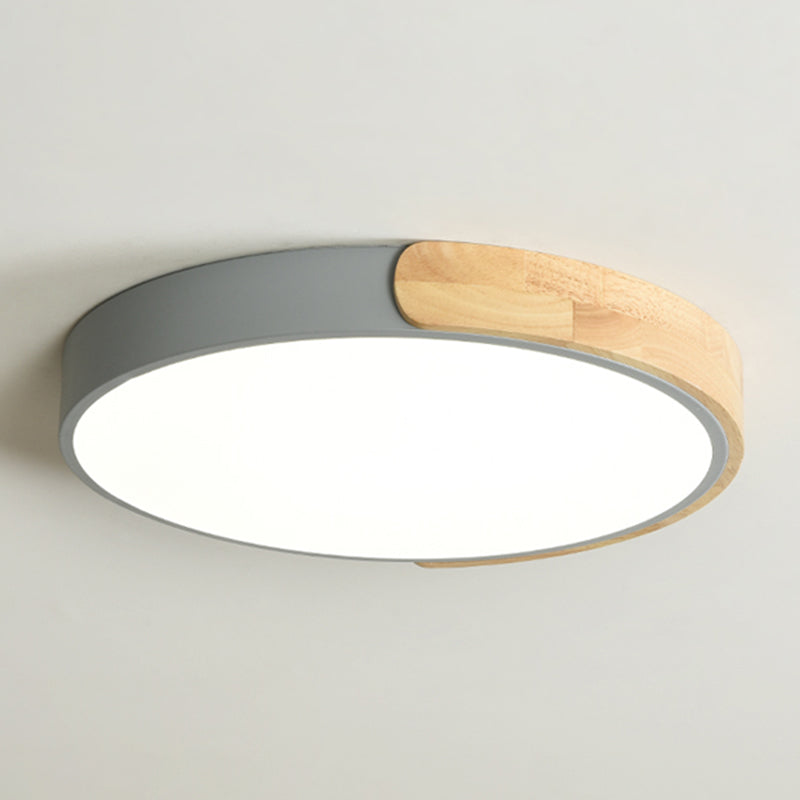 Round Shape LED Ceiling Lamp Macaroon Modern Simple Style Iron 1 Light Flush Mount for  Corridor