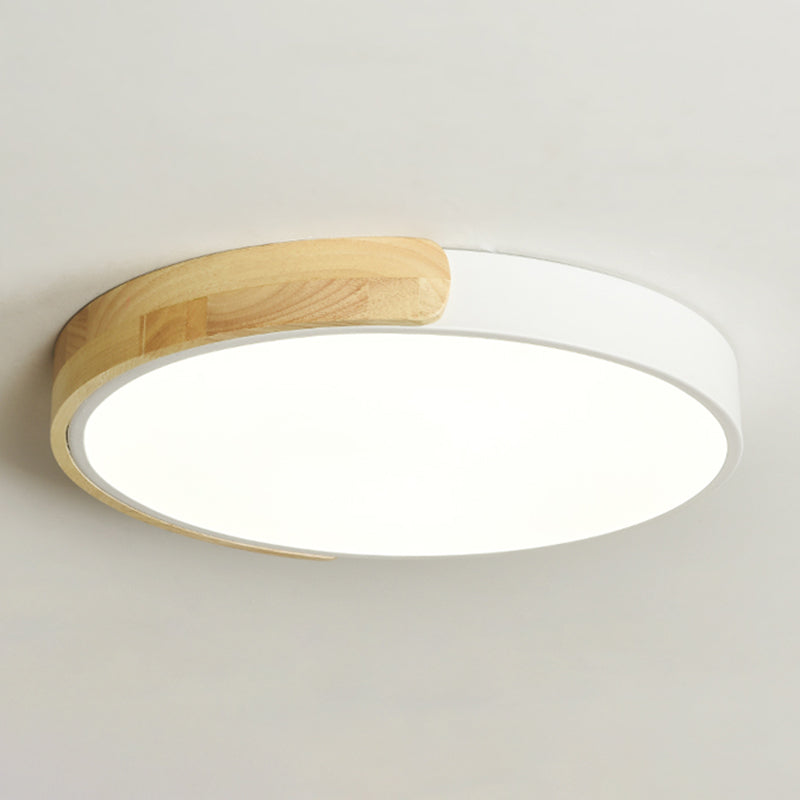 Round Shape LED Ceiling Lamp Macaroon Modern Simple Style Iron 1 Light Flush Mount for  Corridor