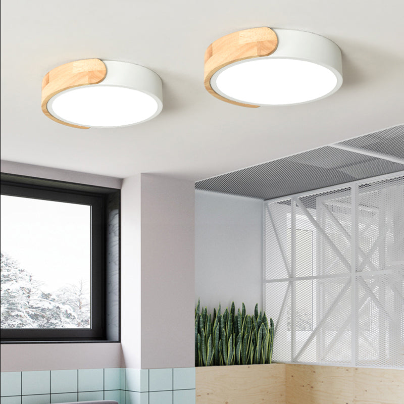 Round Shape LED Ceiling Lamp Macaroon Modern Simple Style Iron 1 Light Flush Mount for  Corridor