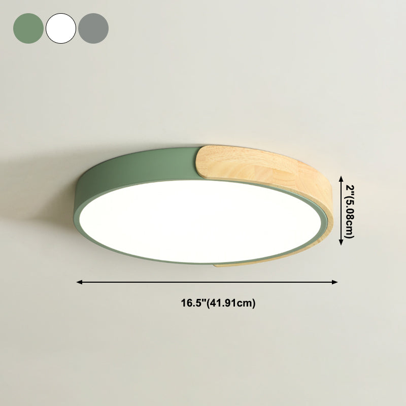 Round Shape LED Ceiling Lamp Macaroon Modern Simple Style Iron 1 Light Flush Mount for  Corridor