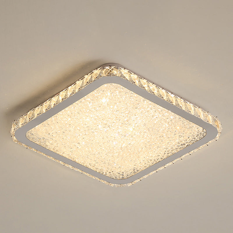 Geometry Shape LED Crystal Ceiling Lamp Modern Simple Flush Mount for Living Room