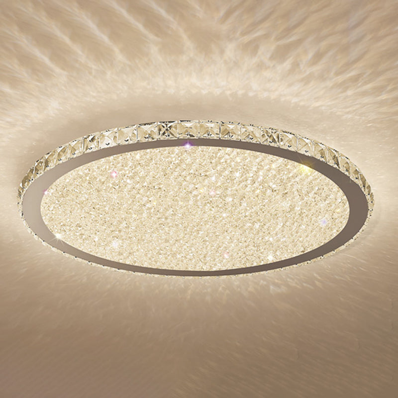 Geometry Shape LED Crystal Ceiling Lamp Modern Simple Flush Mount for Living Room