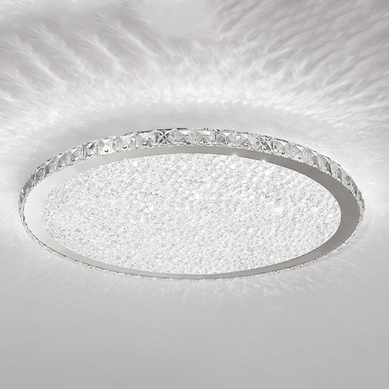 Geometry Shape LED Crystal Ceiling Lamp Modern Simple Flush Mount for Living Room