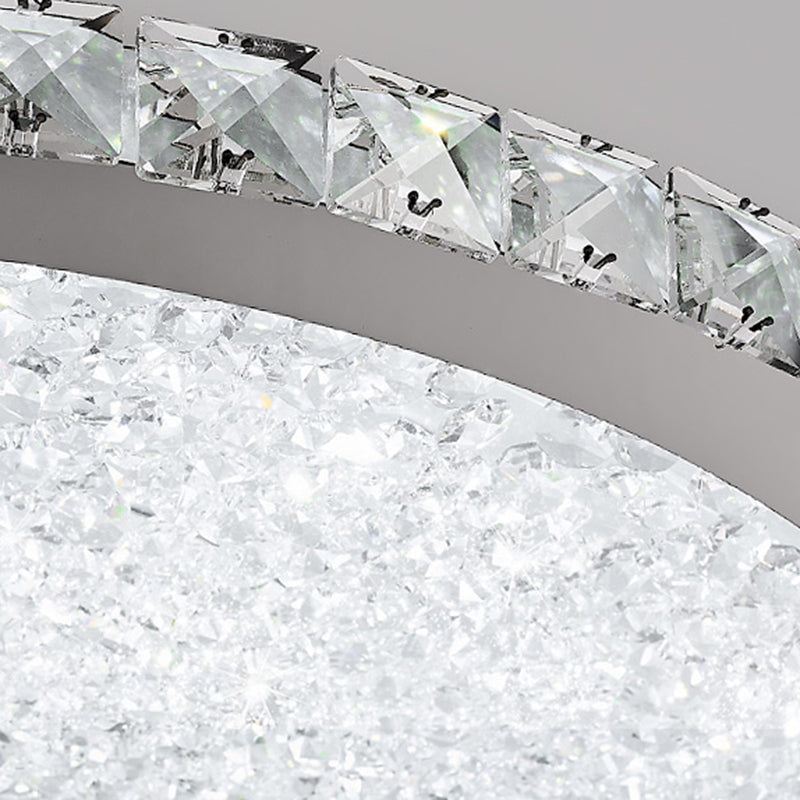 Geometry Shape LED Crystal Ceiling Lamp Modern Simple Flush Mount for Living Room