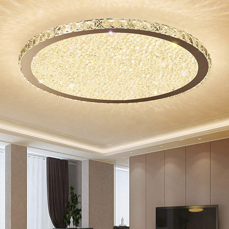 Geometry Shape LED Crystal Ceiling Lamp Modern Simple Flush Mount for Living Room