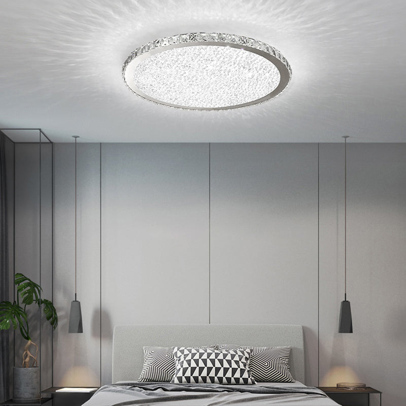 Geometry Shape LED Crystal Ceiling Lamp Modern Simple Flush Mount for Living Room