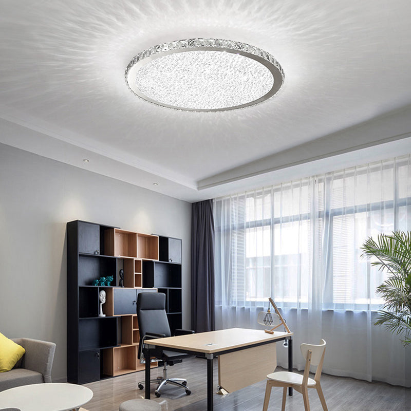 Geometry Shape LED Crystal Ceiling Lamp Modern Simple Flush Mount for Living Room