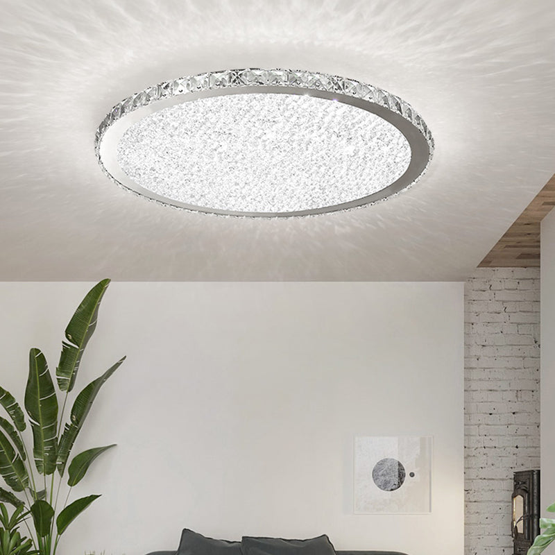 Geometry Shape LED Crystal Ceiling Lamp Modern Simple Flush Mount for Living Room