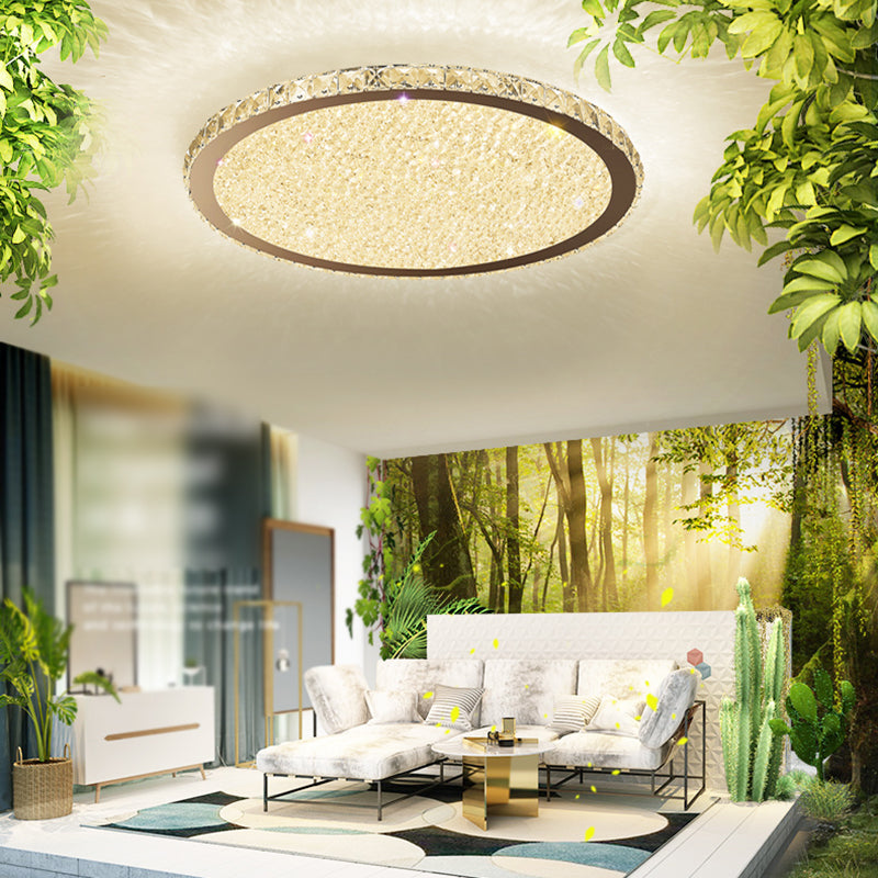 Geometry Shape LED Crystal Ceiling Lamp Modern Simple Flush Mount for Living Room