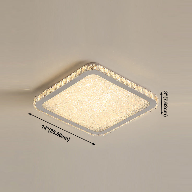 Geometry Shape LED Crystal Ceiling Lamp Modern Simple Flush Mount for Living Room