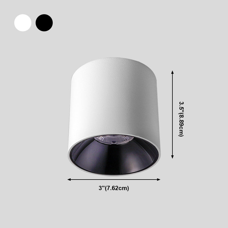 Cylindrical Shape LED Ceiling Lamp Modern Simple Style Aluminium 1 Light Flush Mount