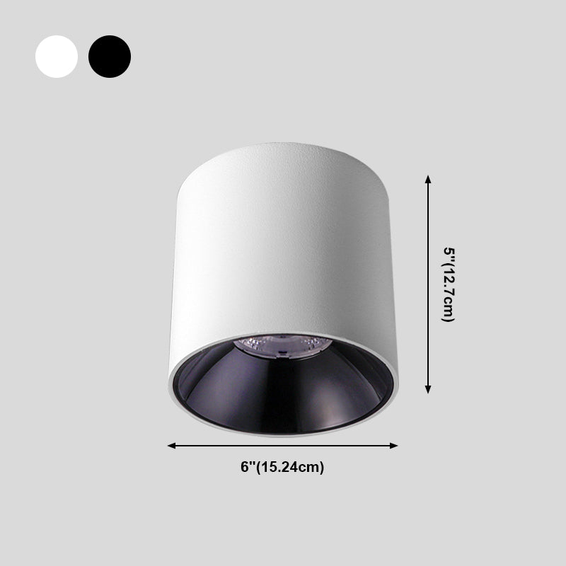 Cylindrical Shape LED Ceiling Lamp Modern Simple Style Aluminium 1 Light Flush Mount