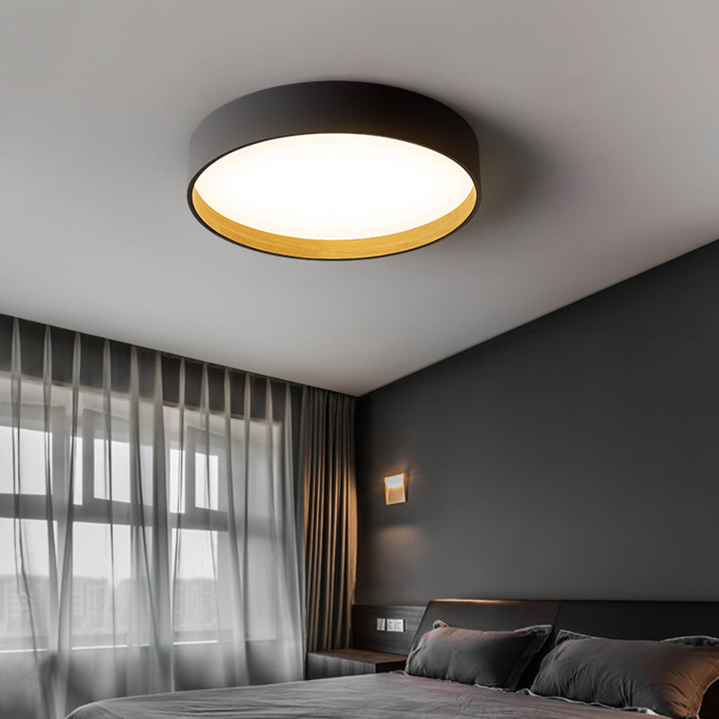 Round Shape LED Ceiling Lamp Modern Simple Style Iron 1 Light Flush Mount for Bedroom