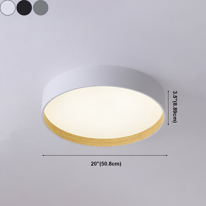 Round Shape LED Ceiling Lamp Modern Simple Style Iron 1 Light Flush Mount for Bedroom