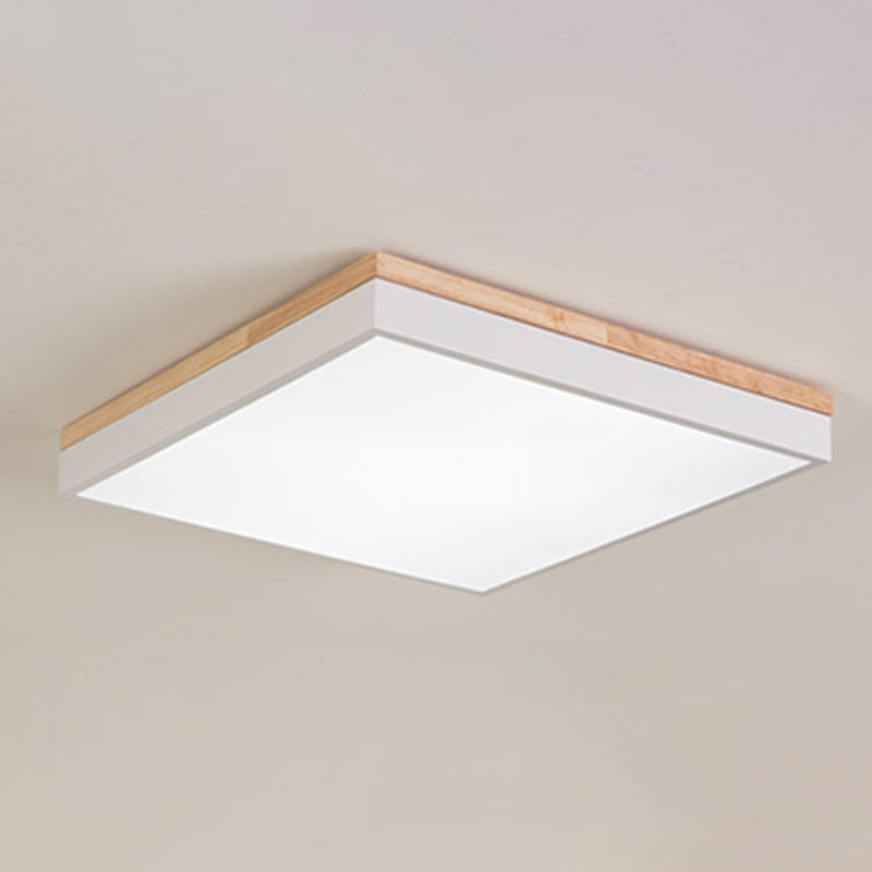 Geometry Shape LED Ceiling Lamp Modern Simple Style Wood 1 Light Flush Mount for Aisle