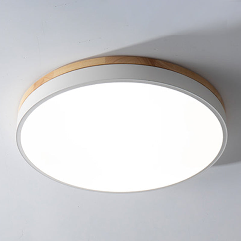 Geometry Shape LED Ceiling Lamp Modern Simple Style Wood 1 Light Flush Mount for Aisle