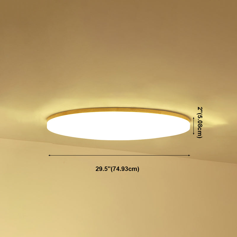 Geometry Shape LED Ceiling Lamp Modern Simple Style Wood 1 Light Flush Mount for Bedroom Study