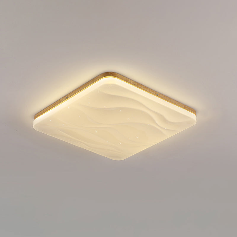 Geometry Shape Ceiling Lamp Modern Simple Style Wood 1 Light Flush Mount for Study Bedroom