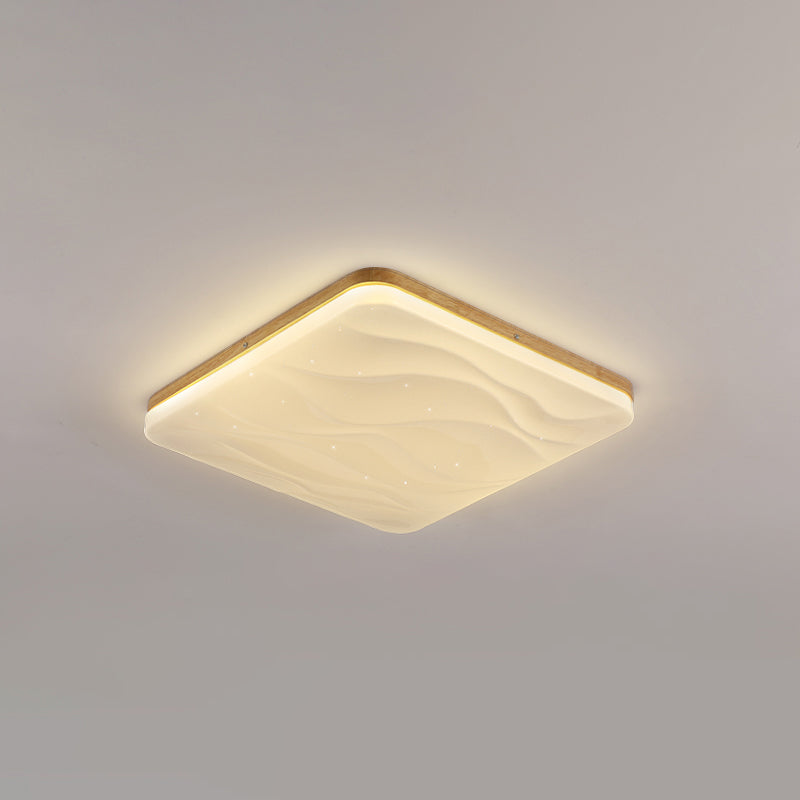 Geometry Shape Ceiling Lamp Modern Simple Style Wood 1 Light Flush Mount for Study Bedroom