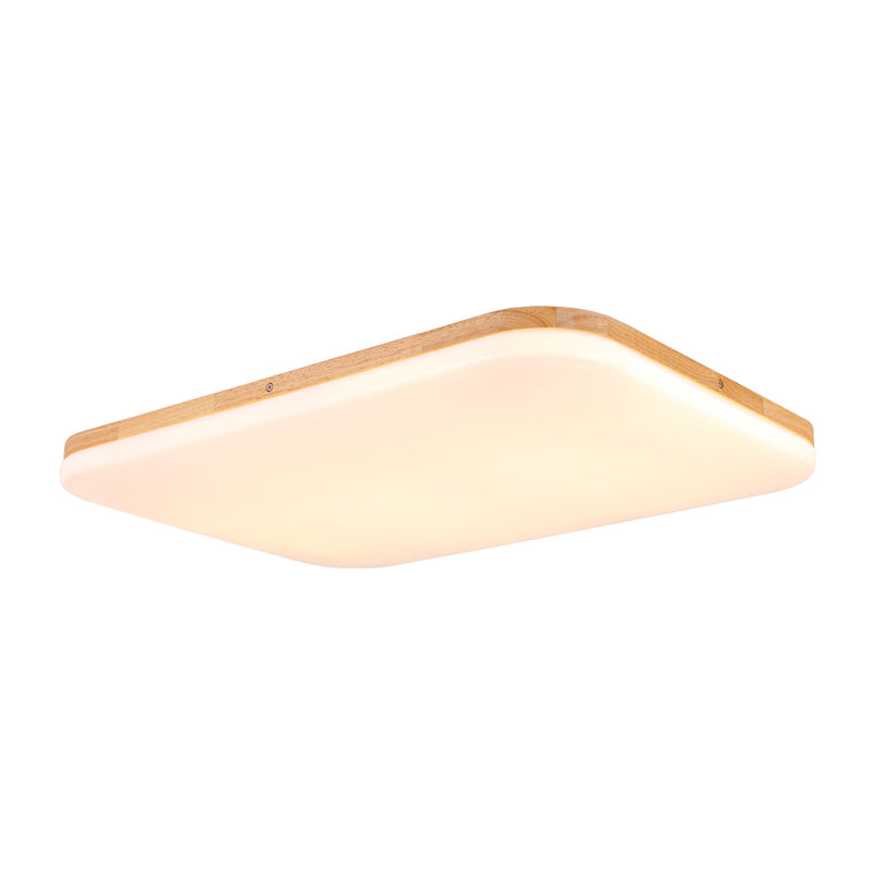 Geometry Shape LED Ceiling Lamp Modern Simple Style Wood 1 Light Flush Mount for Study Bedroom