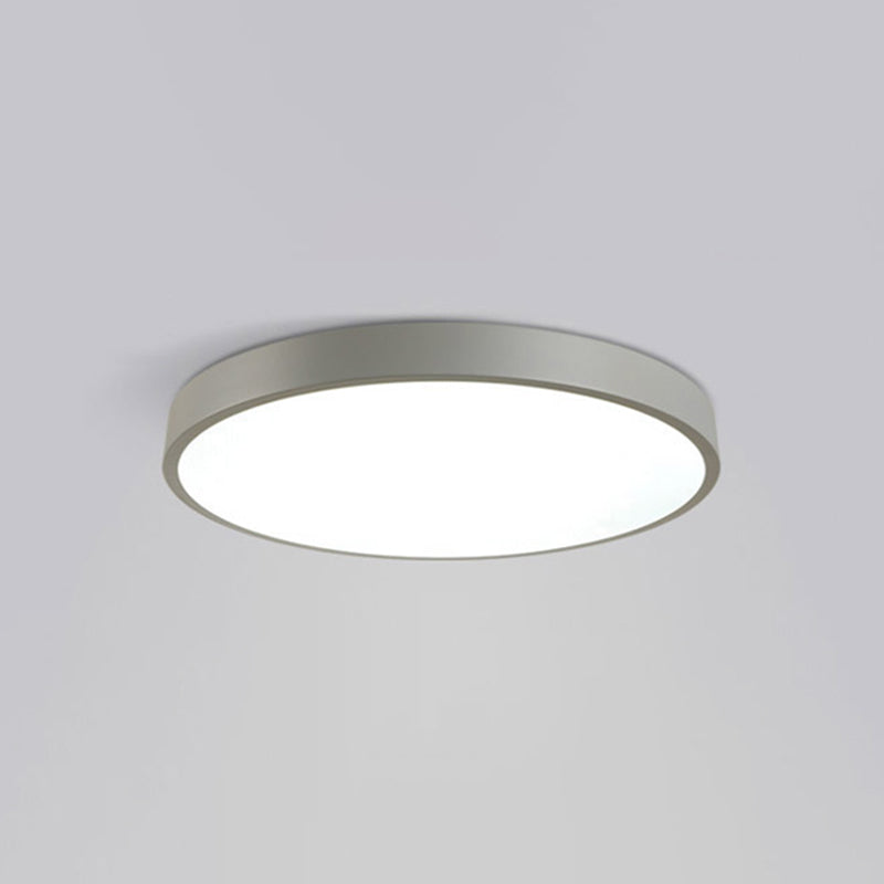 Round Shape LED Ceiling Lamp Macaroon Modern Simple Style Iron 1 Light Flush Mount for Bedroom Aisle