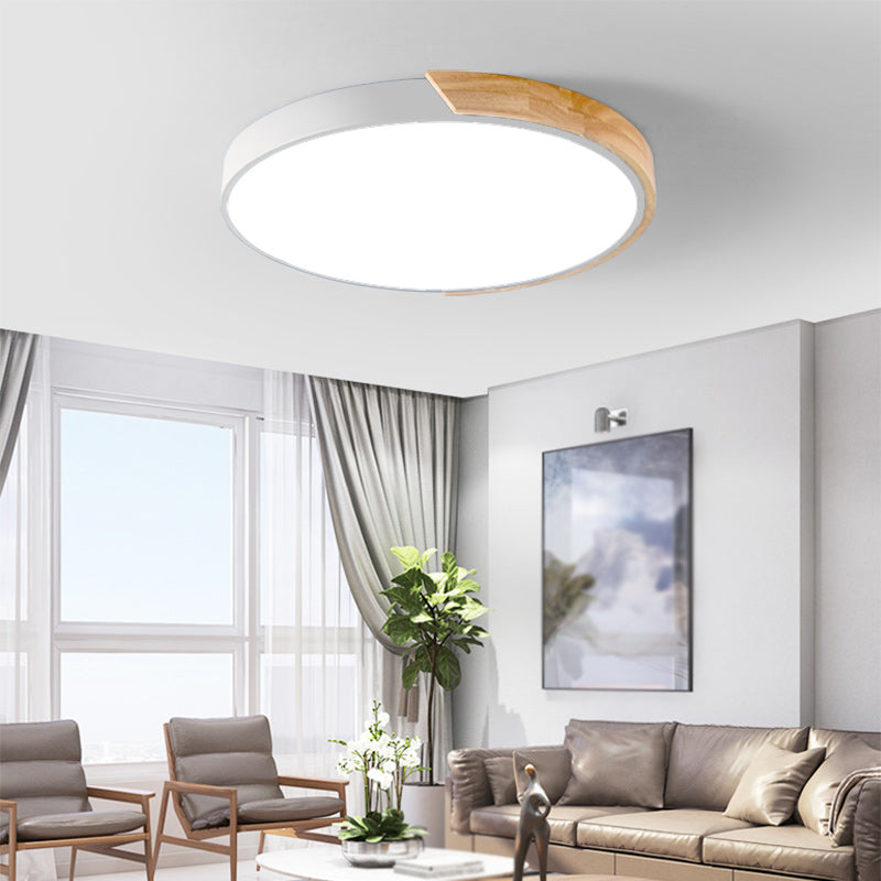 Geometry Shape LED Ceiling Lamp Macaroon Modern Simple Style Iron 1 Light Flush Mount for  Study