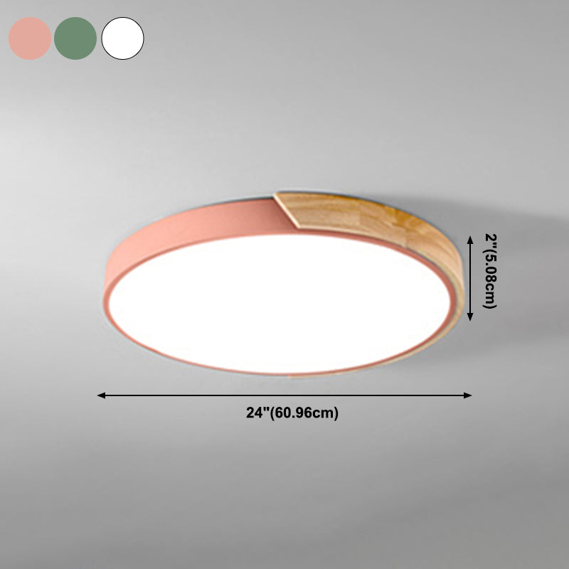 Geometry Shape LED Ceiling Lamp Macaroon Modern Simple Style Iron 1 Light Flush Mount for  Study