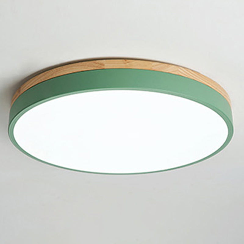 Round Shape LED Ceiling Lamp Macaroon Modern Simple Style Iron 1 Light Flush Mount for  Corridor