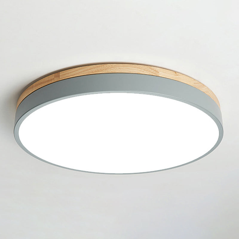 Round Shape LED Ceiling Lamp Macaroon Modern Simple Style Iron 1 Light Flush Mount for  Corridor