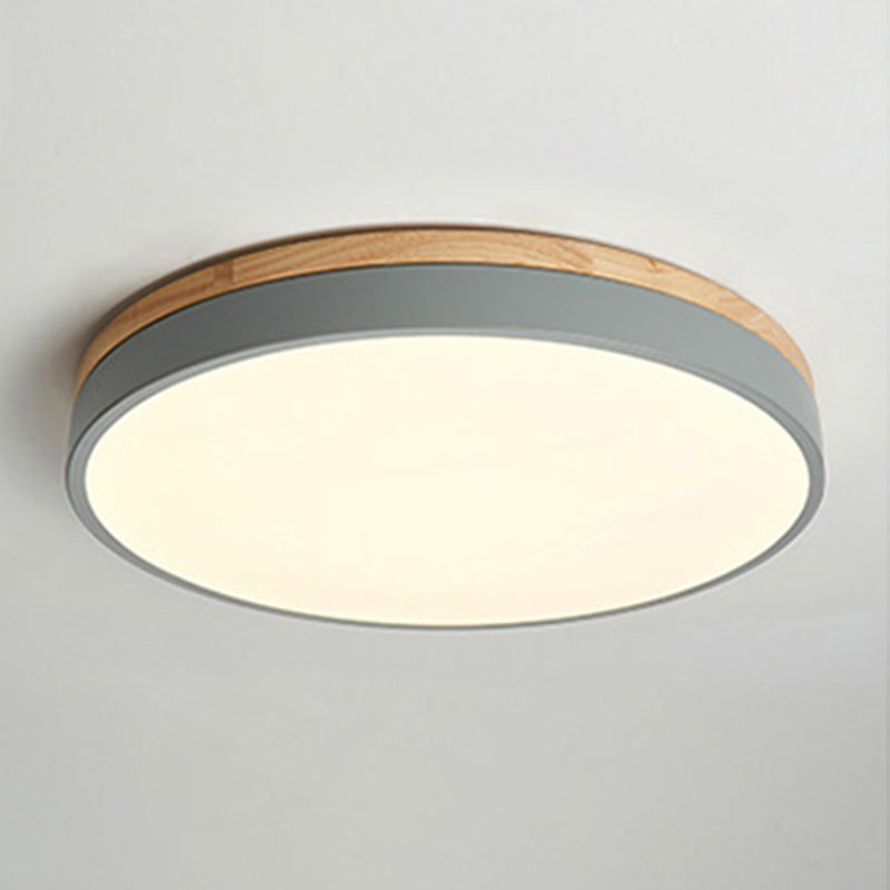 Round Shape LED Ceiling Lamp Macaroon Modern Simple Style Iron 1 Light Flush Mount for  Corridor