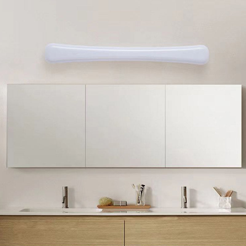 Modern Plastic Vanity Light Straight 1 Light Mirror Light in White for Bathroom