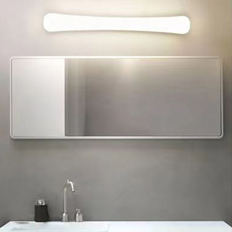 Modern Plastic Vanity Light Straight 1 Light Mirror Light in White for Bathroom