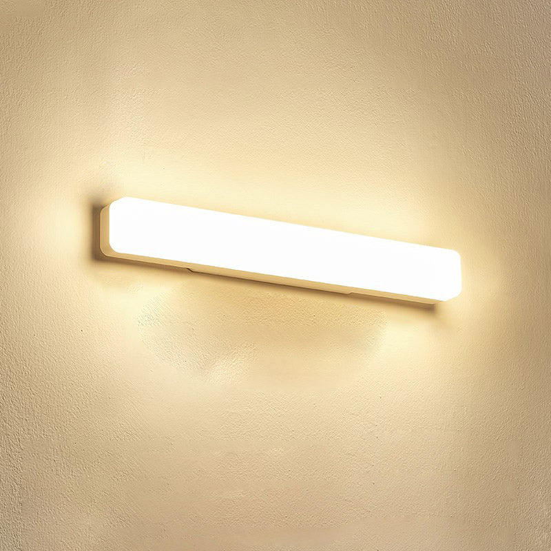 Modern Plastic Vanity Light Strip White 1 Light Mirror Light for Bathroom