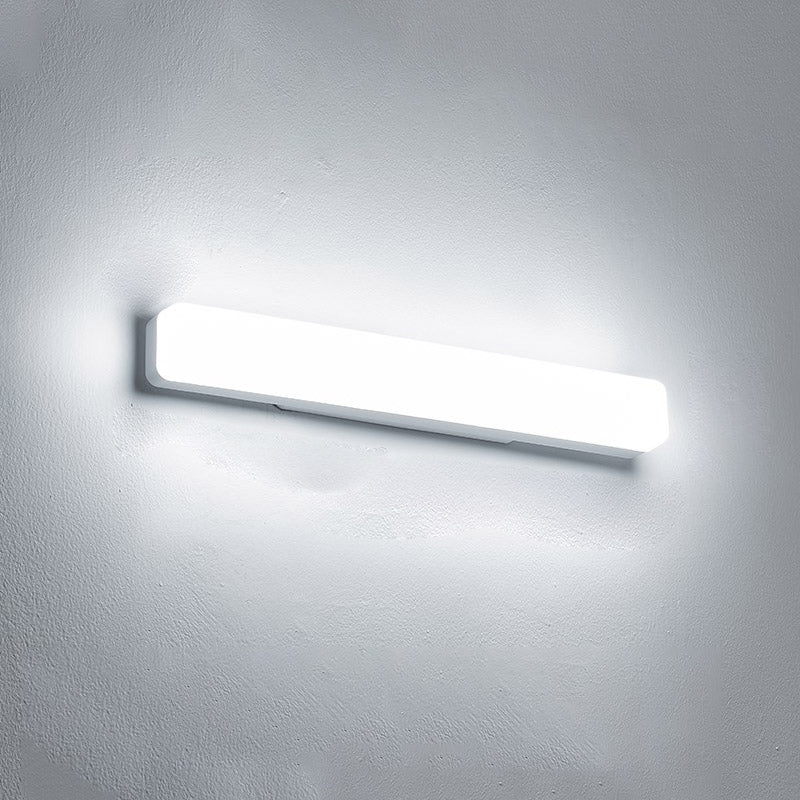 Modern Plastic Vanity Light Strip White 1 Light Mirror Light for Bathroom